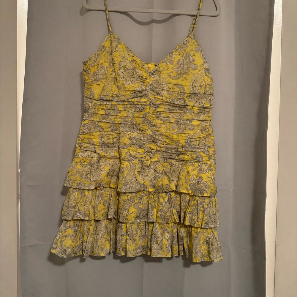 Grey and yellow paisley sun dress. So cute and flattering. Worn once.